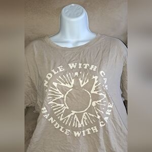 Beige Handle With Care t-shirt
